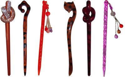 

KIYA Combo of Multi Color Juda Sticks Bun Stick(Multicolor)
