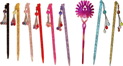 

JULO Combo of Multi Color Juda Sticks Bun Stick(Multicolor)