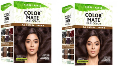 

Color Mate Herbal Based Hair Color, 9.2 Natural Brown (Pack of 2) Hair Color(9.2 Natural Brown)
