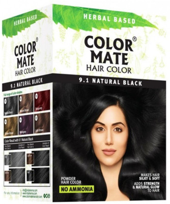 

Color Mate Herbal Based Hair Color, 9.1 Natural Black Hair Color(9.1 Natural Black)