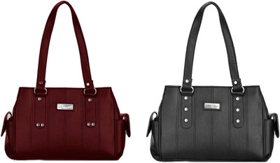 

Lady bar Shoulder Bag(Black, Maroon)
