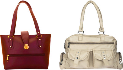 

Lady bar Shoulder Bag(Beige, Tan)