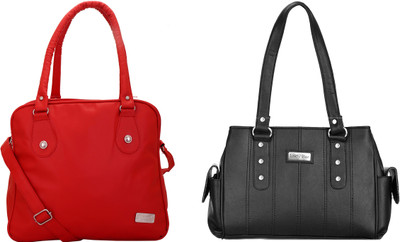 

Lady bar Shoulder Bag(Black, Red)