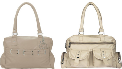 

Lady bar Shoulder Bag(Beige, Grey)