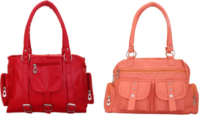 

Lady bar Shoulder Bag(Pink, Red)