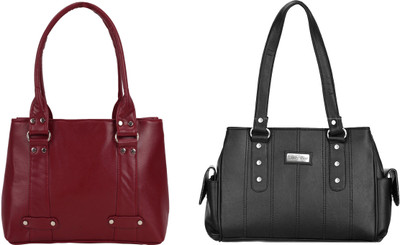 Lady bar Shoulder Bag(Black, Pink)