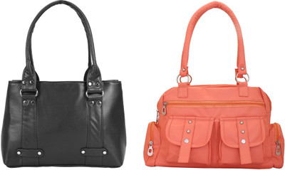 

Lady bar Shoulder Bag(Pink, Black), Black;pink