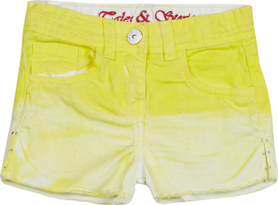 

Tales & Stories Short For Girls Casual Solid Denim(Yellow, Pack of 1