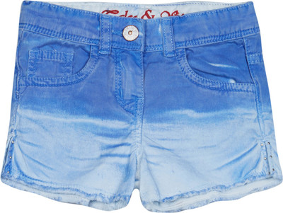 

Tales & Stories Short For Girls Casual Solid Denim(Blue, Pack of 1