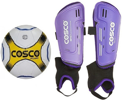 

Cosco Combo Of Two- One 'Milano' Football (Size-5) And One Pair Of 'Impact' Shin Guard (Color On Availability)- Football Kit