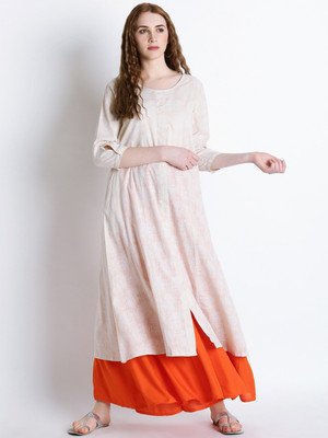 Rangmanch by Pantaloons Women Printed Straight Kurta(White) Rangmanch by Pantaloons Women Printed Straight Kurta(White)