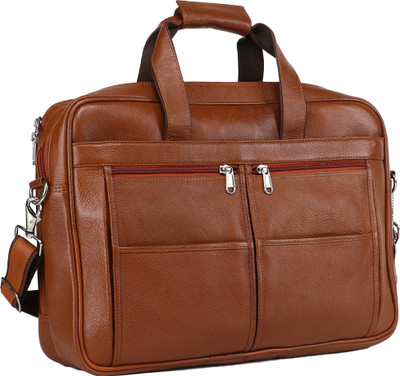 

Leather Giant 17 inch Expandable Laptop Messenger Bag(Brown), Br