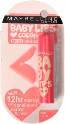 

Maybelline BABY LIPS LIPBALM 12HR & TRANSLUCENT COLOR & SHINE PINK LOLITA SPF20(4 g)