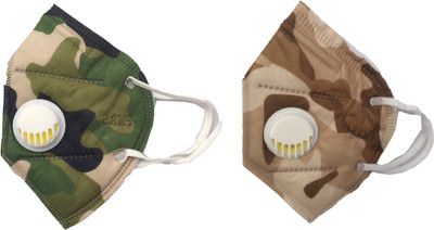 

Vritraz GreenBrownMask-2 PM 2.5 N95 Anti Pollution Activated Carbon Dust Face Mask with Breathing Valve Mask