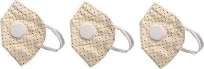 

Vritraz CreamMask-3 PM 2.5 N95 Anti Pollution Activated Carbon Dust Face Mask with Breathing Valve Mask