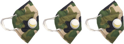 

Vritraz GreenPrintMask-3 PM 2.5 N95 Anti Pollution Activated Carbon Dust Face Mask with Breathing Valve Mask