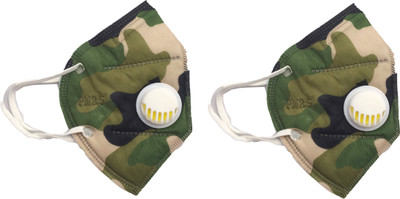 

Vritraz GreenPrintMask-2 PM 2.5 N95 Anti Pollution Activated Carbon Dust Face Mask with Breathing Valve Mask