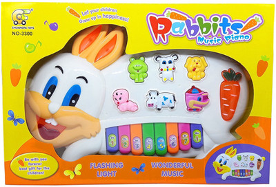 

Hariom Enterprise Musical Rabbit Piano With Flashing Light Toy Gift For Kids, Toys(Multicolor)
