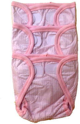 

Little Monster Baby Waterproof Cotton and Outer Soft Plastc Diaper, Pink