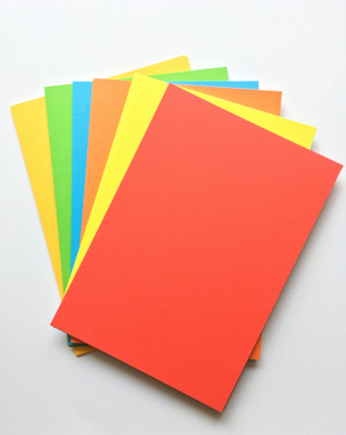 

SpecialMe Merakii Premium quality both side colored canvas like textured paper for art and craft. 240gsm unruled A4 Canvas Paper(Set of 1, Saffron, Lemon Yellow, Light Green, Turquoise Blue, Tokyo Rose Red, Gold Yellow)