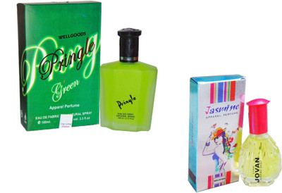 

Wellgoods Set of (2) Groomy Green ~ Jasmine-130ml Eau de Parfum - 130 ml(For Men & Women)