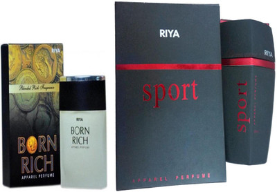 

Riya SPORT PERFUME 100 ML + BORN RICH PERFUME 30 ML Eau de Parfum - 30 ml(For Men & Women)