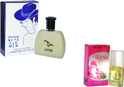 

Wellgoods Set of (2) Blue For Men ~ Rose --120ml Eau de Parfum - 120 ml(For Men & Women)
