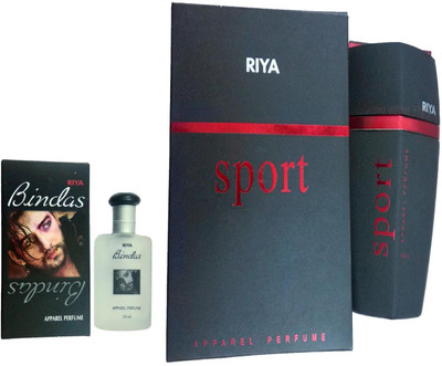 

Riya SPORT PERFUME 100 ML +BINDAS BLACK PERFUME 30 ML Eau de Parfum - 30 ml(For Men & Women)