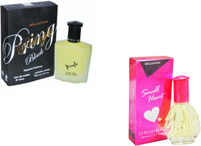 

Wellgoods Set of (2) Attractive Black ~ Small Heart Pink -130ml Eau de Parfum - 130 ml(For Men & Women)