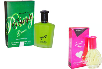 

Wellgoods Set of (2) Groomy Green ~ Small Heart Pink -130ml Eau de Parfum - 130 ml(For Men & Women)