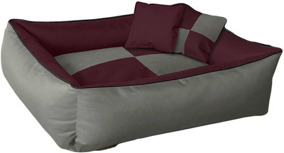 

petitude pet store MAR032 M Pet Bed(Grey & Maroon)