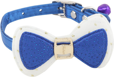 

SRI Designer Adjustable Bow Design Collar for Puppy/Cat 20 cm Dog Strap Leash(Blue)