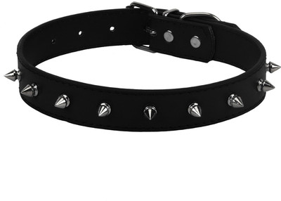 

Sri High Quality Adjustable Dog Collar 3 cm with Metal Studs Dog Everyday Collar(, Black