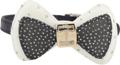 

Sri High Quality Designer Adjustable Bow Design Collar For Puppy/Cat Dog Everyday Collar(, Black