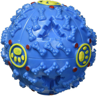 

Sri Squeaky Dog Toy Ball Feeding Food Dental Cleaning Training/Playing Interactive Tooth Care Treat IQ Zone (MEDIUM, BLUE) Plastic Ball For Dog & Cat