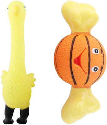 

Sri High Quality Cute Duck With Bone Squeaky Fun Puppy Toy For Cuddling And Playing Rubber Squeaky Toy For Dog
