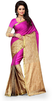 Saarah Self Design Banarasi Cotton Silk Saree(Pink)