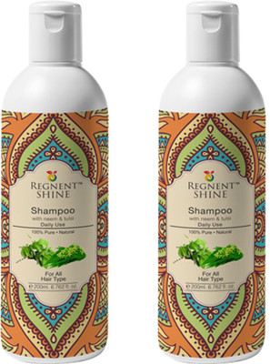 

Regnent Shine Shampoo with Neem & Tulsi Daily Use (200 ml) x 2 Bottle(400 ml)