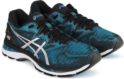 

Asics GEL-NIMBUS 20 Running Shoes For Men(Black, Blue, 4101