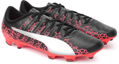 

Puma evoPOWER Vigor 4 GRAPHIC FG Football Shoes For Men(Multicolor, Puma black-silver-fiery coral