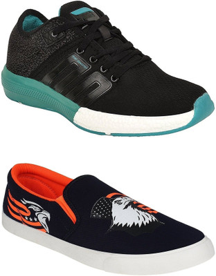 

Chevit Men's Combo Pack of 2 Casual & Sports Shoes (Loafers & Running Shoes) For Men(Multicolor