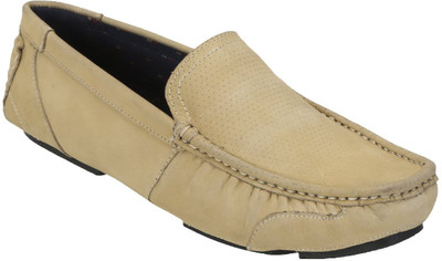 

CAVALEIRO Men's Beige Leather Loafers Slip On By Cavaleiro Loafers For Men(Beige