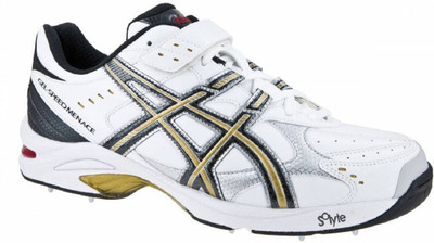 Asics GEL - SPEED MENACE Cricket Shoes For Men(White, White/black/gold