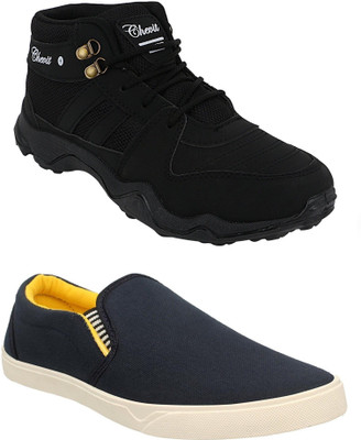 

Chevit Men's Combo Pack of 2 Casual & Sports Shoes (Loafers, Running Shoes & Training & Gym Shoes) Casuals For Men(Multicolor, Black