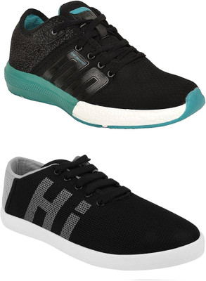 

Chevit Men's Combo Pack of 2 Casual & Sports Shoes (Sneakers & Running Shoes) Running Shoes For Men(Black, Black & grey