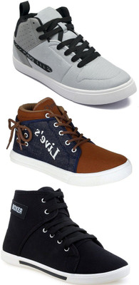 

Clymb Combo Pack Of 3 Casual Sneakers For Men(Multicolor, Grey;liv
