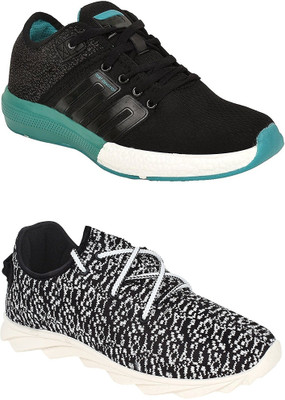 

Chevit Men's Combo Pack of 2 Sports Shoes (Running, Jogging & Gym Shoes) Walking Shoes For Men(Multicolor, Black::white