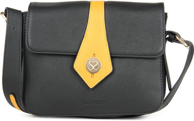 

SUGARUSH Girls Casual Black PU Sling Bag