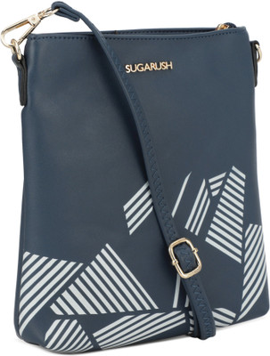 

SUGARUSH Girls Casual Blue PU Sling Bag