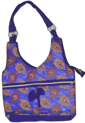 

NavRup Handworks Women Casual Blue Silk Shoulder Bag